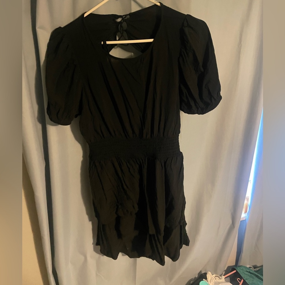 Black dress with open back